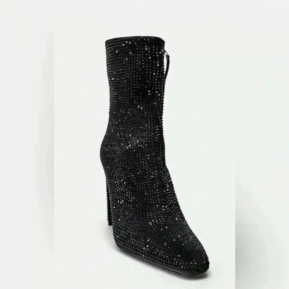 🔥🔥Zara Rhinestone booties - Picture 4 of 11